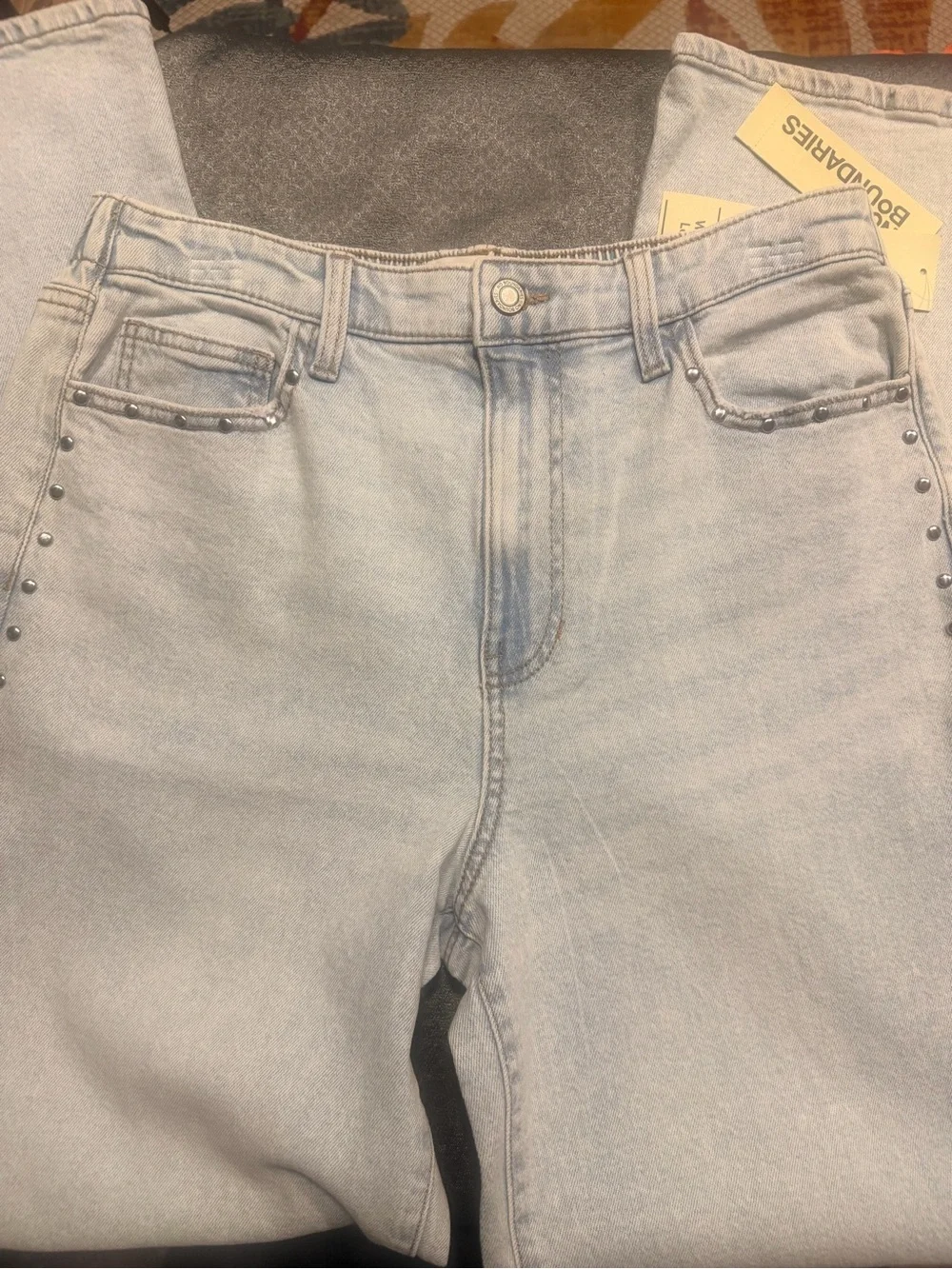 No Boundaries Light Blue High Rise Jeans with Stud Accents